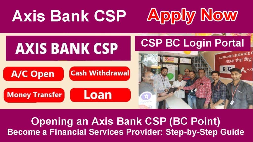 Axis Bank CSP BC Point Opening Full Process