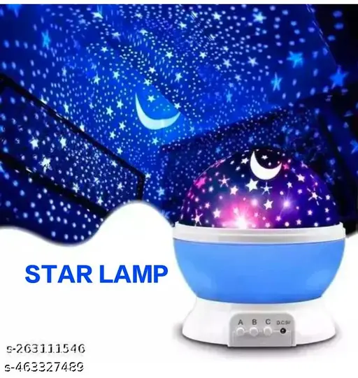 Star Lights Master For Decoration Rotating 360 Degree Moon Night Light Lamp Projector with Multi Colors and USB Cable, Lamp for Kids Room, Night Bulb, Cople Bedroom, Diwali décor, Home decor (Multi Color)