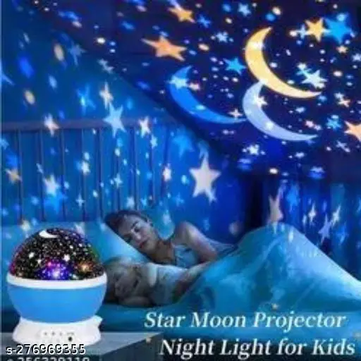 Star Lights Master For Decoration Rotating 360 Degree Moon Night Light Lamp Projector with Multi Colors and USB Cable, Lamp for Kids Room, Night Bulb, Cople Bedroom, Diwali décor, Home decor (Multi Color) - Image 2